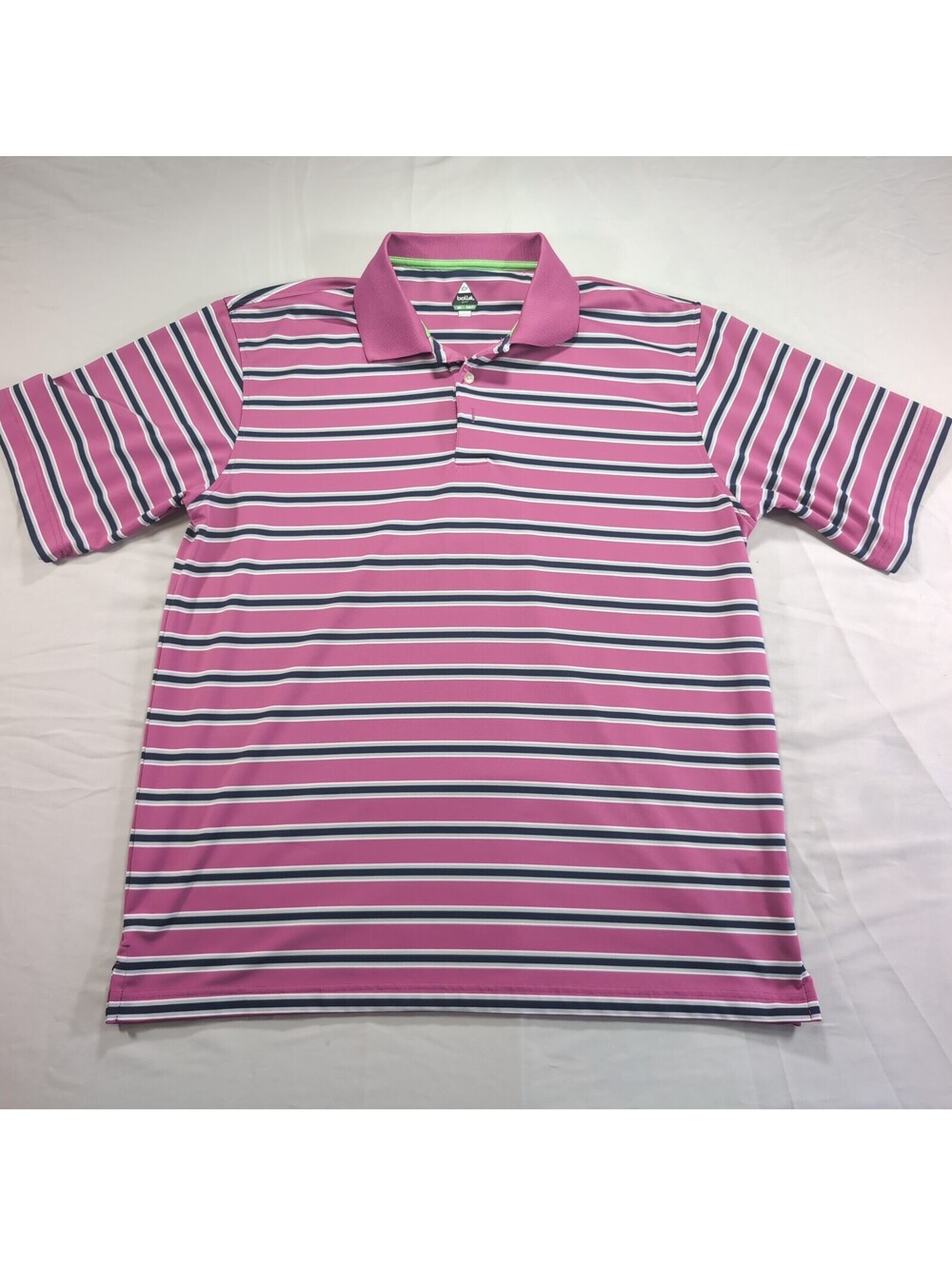Bolle Golf Pink Striped Polo Shirt Men's Large